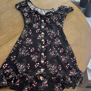 Floral Black and Pink Dress